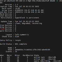 linux中使用mdadm工具更换软raid阵列中故障异常的磁盘